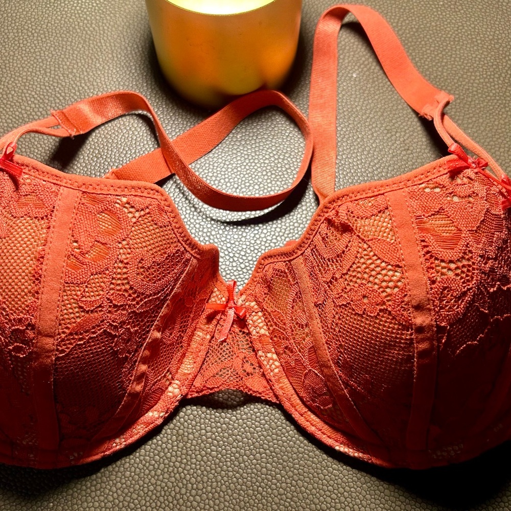 Adore Me Lace Underwire Bra in Vibrant Orange